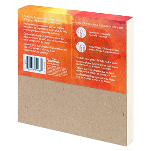 Fluid Watercolor Paper Fold Over Pad, 6 x 6 inches, 20 Sheets, 140 lb (300 GSM) Cold Press for Artist Painting and Wet Media - size: 6x6 Inches