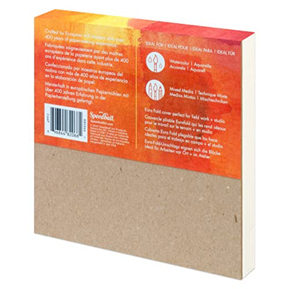 Fluid Watercolor Paper Fold Over Pad, 6 x 6 inches, 20 Sheets, 140 lb (300 GSM) Cold Press for Artist Painting and Wet Media - size: 6x6 Inches