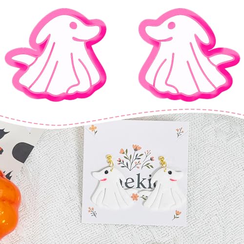 Xaekicr Halloween Ghost Dog Polymer Clay Cutters – Cute Clay Earring Cutters for DIY Jewelry Making, Polymer Clay Molds and Craft Tools, Set of 2 - color: H color