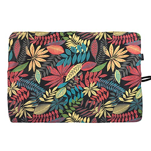 30 Pockets Artist Paint Brush Roll Up Bag Holder Canvas Pouch Case (Colorful Leaf) - color: Colorful Leaf