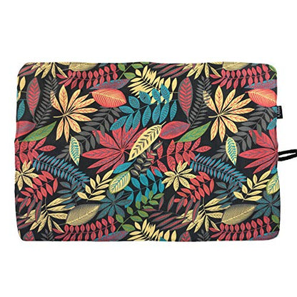 30 Pockets Artist Paint Brush Roll Up Bag Holder Canvas Pouch Case (Colorful Leaf) - color: Colorful Leaf