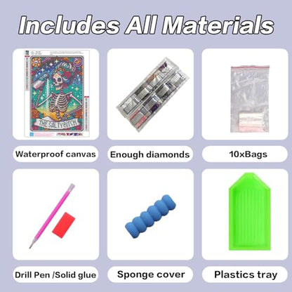 HHMATITS Skull Diamond Art Kits for Adults, Diamond Painting Kit 12x16IN - color: Skull