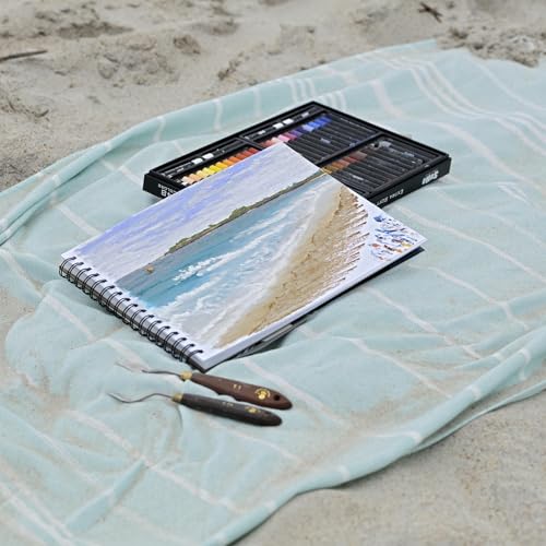 SoHo Urban Artist Fine Textured Professional Pastel Paper Pad - 140 lb. - 8x8 Acid-Free Fine Textured Canvas Paper with Glassine Sheets, 20 Perforated Sheets, Durable Oil Pastel Paper for Artists - size: 8x8"