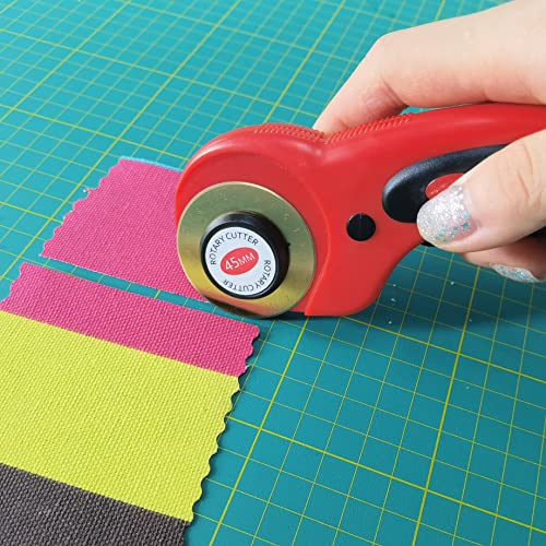 45mm Rotary Cutter Blades 10-Pack Replacement Blades Fits Fiskars, OLFA for Quilting Scrapbooking Sewing Arts & Crafts Sharp and Durable Cutter Blade - color: Titanium Plating (45mm 10pcs)