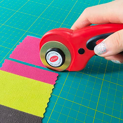 45mm Rotary Cutter Blades 10-Pack Replacement Blades Fits Fiskars, OLFA for Quilting Scrapbooking Sewing Arts & Crafts Sharp and Durable Cutter Blade - color: Titanium Plating (45mm 10pcs)