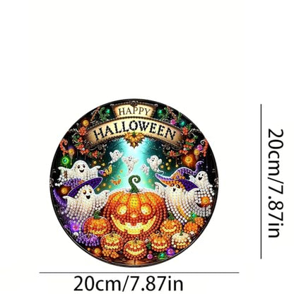 RYMILIE Halloween Diamond Art Kits for Adults Ghost Pumpkin 8x8inch - color: DP04131