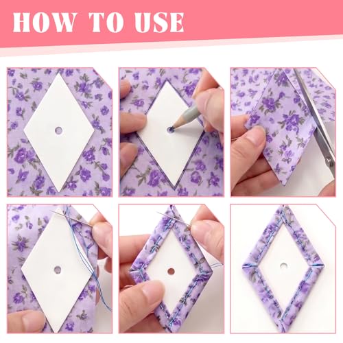 500 PCS 1.5" Diamond 60 Degrees Piecing Paper Templates, Quilting Templates Accessories for DIY Patchwork Crafts and Sewing Supplies - size: 1.5 Inch-500pcs Diamond