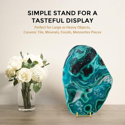 TR-LIFE 16 Inch Gold Metal Plate Stand (2 Pack) - Heavy Duty Display Stand for Extra-Large Plates, Frames, Platters and Art - size: 16 Inch