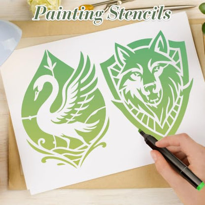 Animal Medal Stencils for Crafts Reusable 16Pcs Stencils(11.8X8.2 Inch) - color: Animal 5
