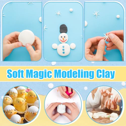 50 Pack White Air Dry Foam Clay,Soft Magic Modeling Clay,Super Light Air Dry Clay for Kids,Arts Craft,Gifts - color: 50-White