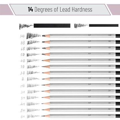 Mr. Pen- Drawing Sketching Pencil Set, 25 pcs, Graphite Pencils (10B-6H) - size: 25 pcs