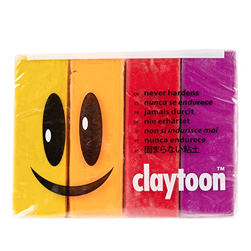 Claytoon Modeling Clay – Hot Tones 1 lb Set – for Adult Use Only – Perfect for Claymation, Stop Motion, Models, and More! - color: Hot