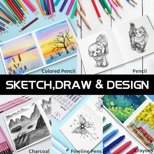 8x8" Mixed Media Sketchbook for Drawing,Hardcover Mix Media Art Sketchbook | 125GSM,100Sheets/200Pages, Hardcover Art Sketchbook for Dry Media,Painting,Drawing,Junk Journal Supplies - color: 8x8in-Black