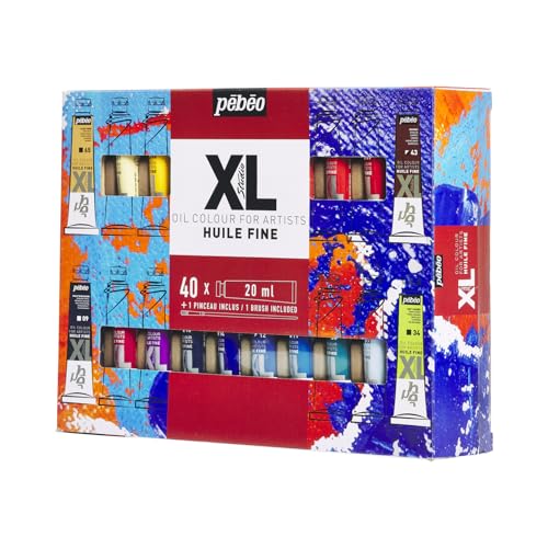PEBEO Pébéo Fine XL Oil Paint Set, Complementary Colours, 40 x 20 ml + Brush - size: 40 x 20 ml + Brush