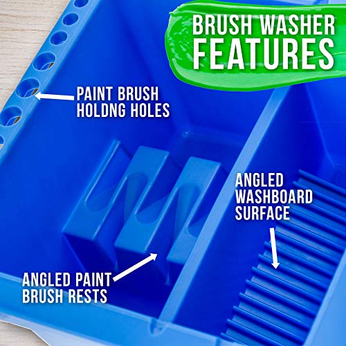 U.S. Art Supply 12-Hole Multi-Function Plastic Paint Brush Cleaner Set - style: 12-Hole