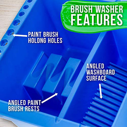U.S. Art Supply 12-Hole Multi-Function Plastic Paint Brush Cleaner Set - style: 12-Hole