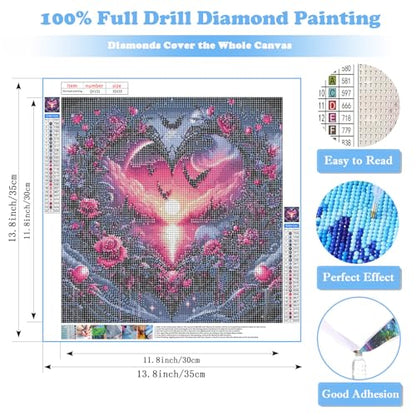 5D Heart and Flower Diamond Art Kits for Adults, DIY Diamond Painting Kits - color: QY152