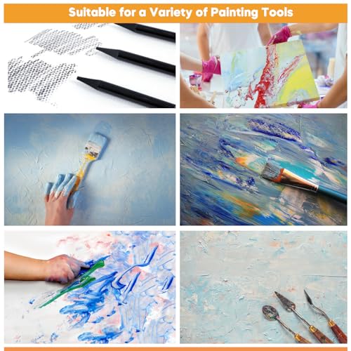 CONDA 6x6 inch Stretched Canvas for Painting, Pack of 12, 100% Cotton, 5/8 Inch Profile Value Bulk Pack for Acrylics, Oils Painting - size: 6x6 inch