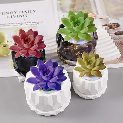 Silicone Resin Mould Flower Pot Set, Succulent Plant Flower Pot Silicone Mould, DIY Flower Pot Molds, Planter Pot Mold, Pen Holder molds - color: Style D