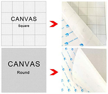 1Pcs 20x20CM Diamond Painting Canvas with Glue - Round/Square Blank Grid Canvas for Customized Art - color: Round Canvas, size: 20x20CM-1PCS