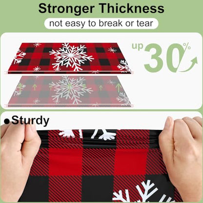 4 Packs Christmas Buffalo Disposable Table Cloth, 54 x 108 Inch Waterproof Plastic Tablecloth, Rectangle Black Red and White Checkered Table Covers for Picnic, Birthday, Party - color: Black Red and White, size: 54" x 108" - 4 Pack