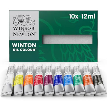 Winsor & Newton Winton Oil Color Paint Set, 10 x 12ml (0.4-oz) Tubes - style: Tube Set - 10 x 12ml