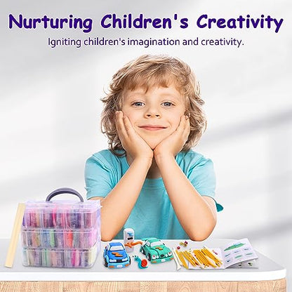 PeacePeo Polymer Clay Kit 215 Pcs Oven Bake Clay 110 Colors | Modeling Baking Clay, Non-Sticky, Non-Toxic, Sculpting Tools, Soft and Easy to Shape for Kids, Adults, Beginners DIY Crafts