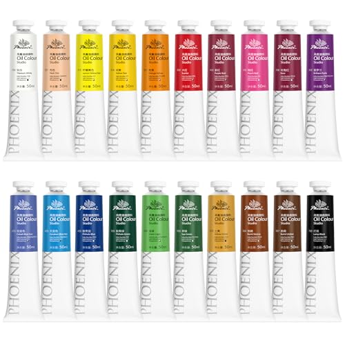 PHOENIX Studio Oil Paint Set - 20 Classic Colors x 50ml / 1.69 Fl oz. - Professional Oil Based Art Paints for Painting - color: 20 Colors - B