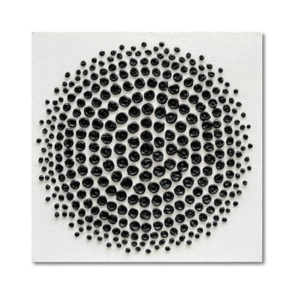 Art Hand Painted Black and White Abstract Texture Art Oil Painting Modern Art Canvas Wall Art Deco 24x24 inches - color: Yi071