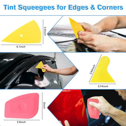 18PCS Window Tint Kit, Felt Squeegee for Vinyl, Window Tint Tools - size: 18 Pack