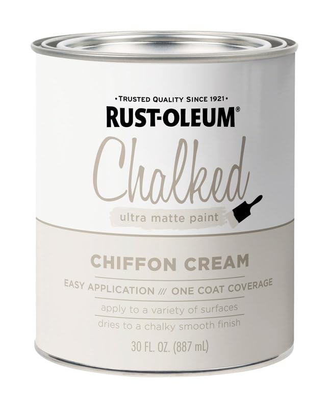 Rust-Oleum Chalked All-in-One Ultra Matte Chiffon Cream Spray Paint - color: Chiffon Cream, size: 30 Ounce (Pack of 2)