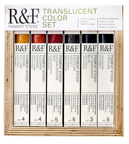 R&F Handmade Paints - Professional Oil Pigment Stick, Translucent Colors, Set of 6