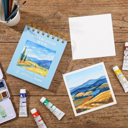 4x4 Inch Watercolor Paper Pad, 35 Sheets, 140 Lb Cold Press, Spiral - size: 4x4 Inch
