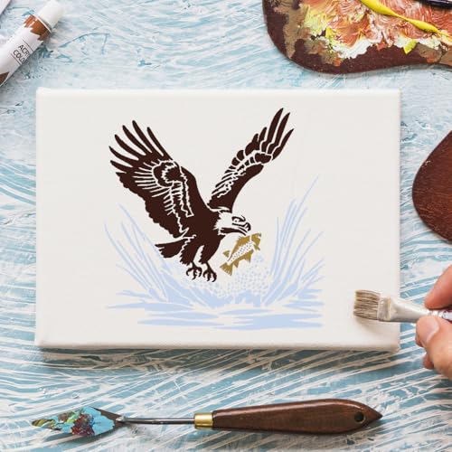 Eagle Stencil 6" Eagle Stencils for Painting Wood Burning Stencils | Reusable Animal Wildlife Stencil for Painting on Wall Fabrics DIY Crafts - style: Eagle