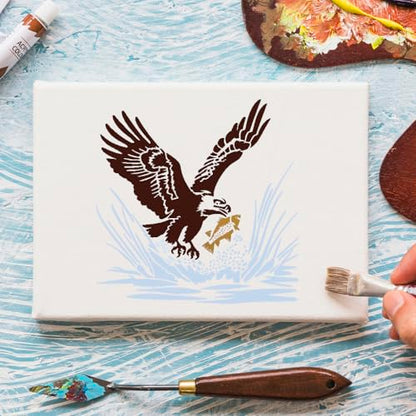 Eagle Stencil 6" Eagle Stencils for Painting Wood Burning Stencils | Reusable Animal Wildlife Stencil for Painting on Wall Fabrics DIY Crafts - style: Eagle