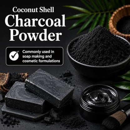 Coconut Shell Charcoal Powder (0.5 lbs / 227 g) – Ideal for Teeth Cleaning, Face Masks, Scrubs and Soap Making