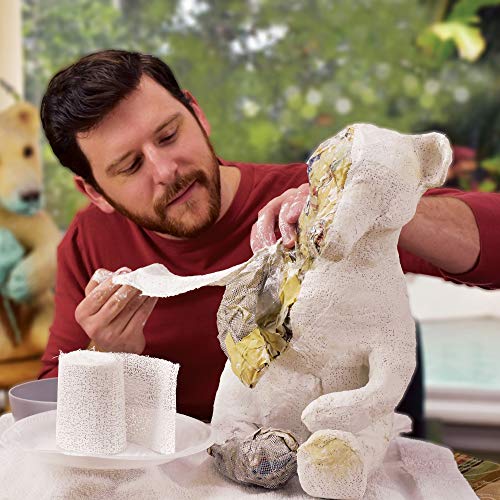 Activa Rigid Wrap Plaster of Paris Cloth Bulk Pack, 12-in x 50-ft | Ideal Sculpting Medium for Arts & Crafts | Easy to use just dip in water, extra creamy for a smooth finish, cuts with scissors, dries hard in 5 minutes, paintable - size: 5 pounds