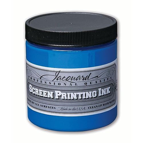 Jacquard Professional Screen Print Ink, Water-Soluable, 4oz Jar, Opaque Blue (128)