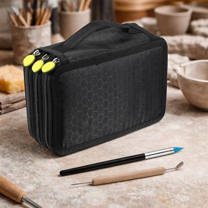 43 Pcs Pottery Tools Pottery Sculpting Tool, Potterys Kit, Clay Sculpting Tools at Home, Ceramics Tool Set with Carrying Case Bag and Apron, for Potterys Wheel, DIY Art and Craft (Natural Wood Color) - color: Natural Wood Color