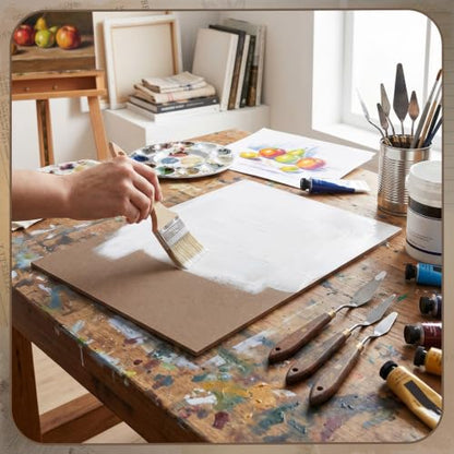Spakon 4 Pcs Art Supply Hardboard Wood Painting Panel 12 x 16 Drawing Board, 1/8 Inch Flat Profile Board Watercolor Boards for Painting Art Crafts Paint Pouring Acrylic Oil - size: 12 x 16 Inch