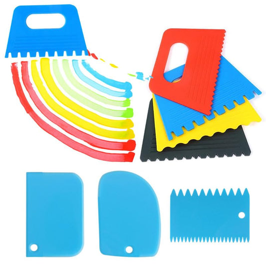 7Pcs Textured Art Supplies Kit Paint Scrapers for Drawing Artists Acrylic Painting Texture Tools Canvas Spatula Set for DIY Crafts Learning Knife Pottery Oil Painting