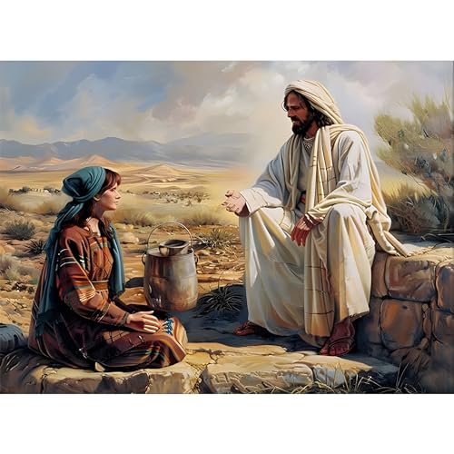 Ohhvvow 5D Jesus Diamond Art Kit, Full Drill 12x16 Inch for Adults | Full drill Round diamond art kit. Jesus religious design for adults, beginners, church gifts, home wall decor - color: Jesus C