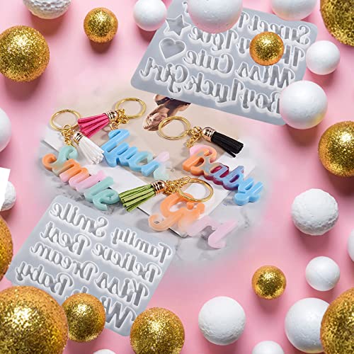 ZQYSIING Alphabet Resin Molds, Set of 2 Blessing Alphabet Keychain Molds - color: 2PCS Blessing Letter Molds