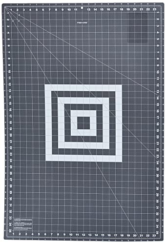 Fiskars 24" x 36" Self Healing Cutting Mat, Extra Large Double-Sided Grid | Quilting, Sewing & Craft Cutting Board, with 30 45 60 Degree Bias Lines for Fabric Paper and DIY Projects - color: Gray, size: 24"L x 36"W