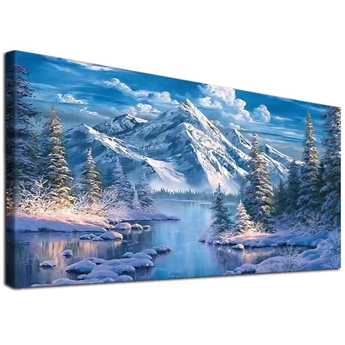 YALKIN Square 5D Diamond Painting Kits for Adults, Large Landscape Diamond Art Kits Full Drill Diamond Painting Kit for Adult Beginners, DIY Crystal Picture Art for Home Wall Decor 40x70CM/15.8x27.6in - color: Blue, size: Square