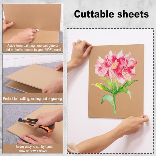 15 Pack 11" x 13.8" MDF Board, 1/4” Thick Versatile and Durable MDF Wood Chipboard Sheets for DIY Projects, Crafts, Painting, Engraving and More by GNIEMCKIN