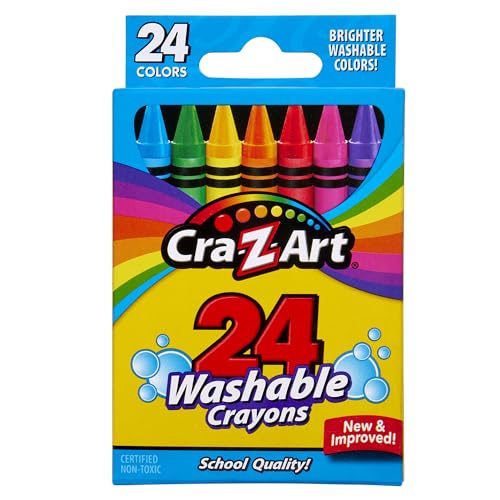 Cra-Z-Art Washable Crayons, Bulk Pack, 24 Count, 6 Packs of Crayons, Bulk School Supplies for Classroom, Back to School Essentials - size: 24 Count (Pack of 6)