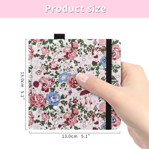 5x5 Watercolor Sketchbook,Mixed Media Pad,Travel Portable Drawing Journal | 140LB/300gsm 20Sheets/40Pages Watercolor Paper,Cold Press,Cloth Fabric Hardcover,Sewing Binding,Lay-Flat..Pink Rose Rabbit - color: 300gsm-Pink Rose Rabbit