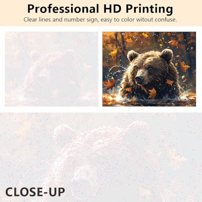 TUMOVO Adult Paint by Numbers Kit Brown Bear - color: Bear