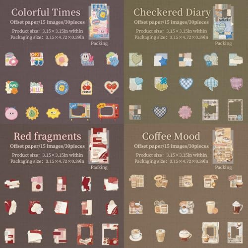 180 Pcs Faux Embroidery Scrapbook Stickers for Junk Journaling - color: Sewing Diary